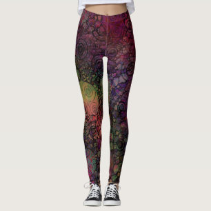 Colourful, Unique, Crazy with Hand Drawn Circles Leggings