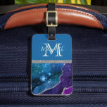 Colourful Unique Custom Lettering Agate Luggage Ta Luggage Tag<br><div class="desc">This beautiful and sophisticated design feature unique multi colour lettering for the Monogram and First Name -- look closely and you will see for yourself. That is a part of what makes this almost one-of-a kind -- why not make your luggage happy? Stunning colourful agate and silver-- with a monogram...</div>