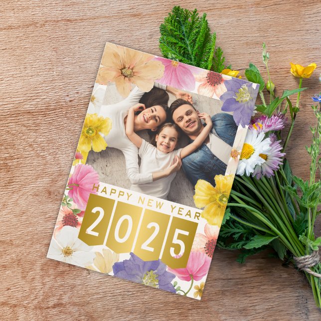 Colourful Unique Floral Happy New Year Card (Creator Uploaded)