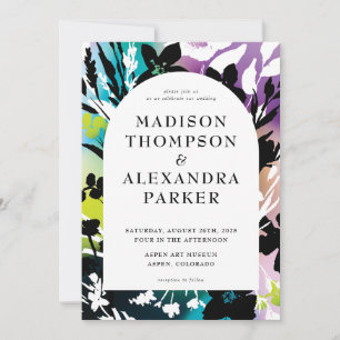 Colourful & Unique Floral Wedding Invitation