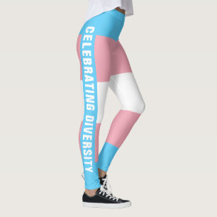 Colourful Unique LGBTQ Transgender Pride Flag Text Leggings