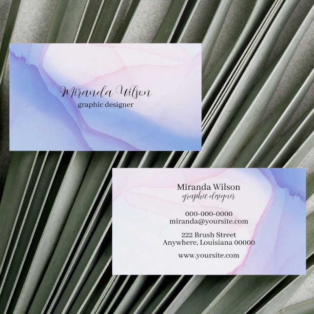 Colourful Unique Purple Watercolor Designer Business Card (Colorful Unique Purple Watercolor Designer Business Card)