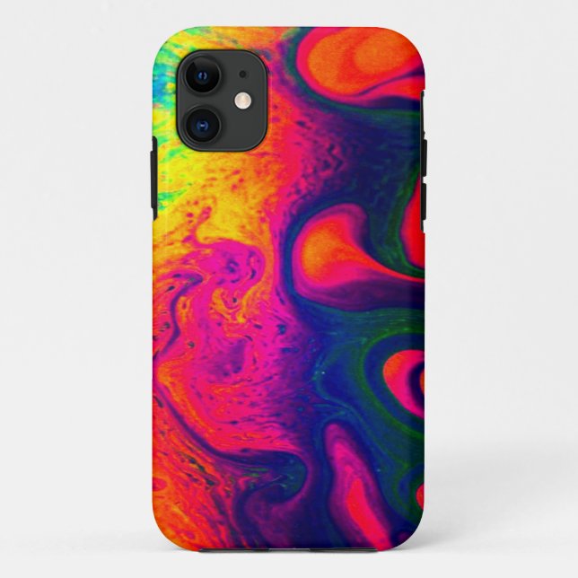 Colourful Unique Rainbow Swirl PERSONALIZE IT Case-Mate iPhone Case (Back)