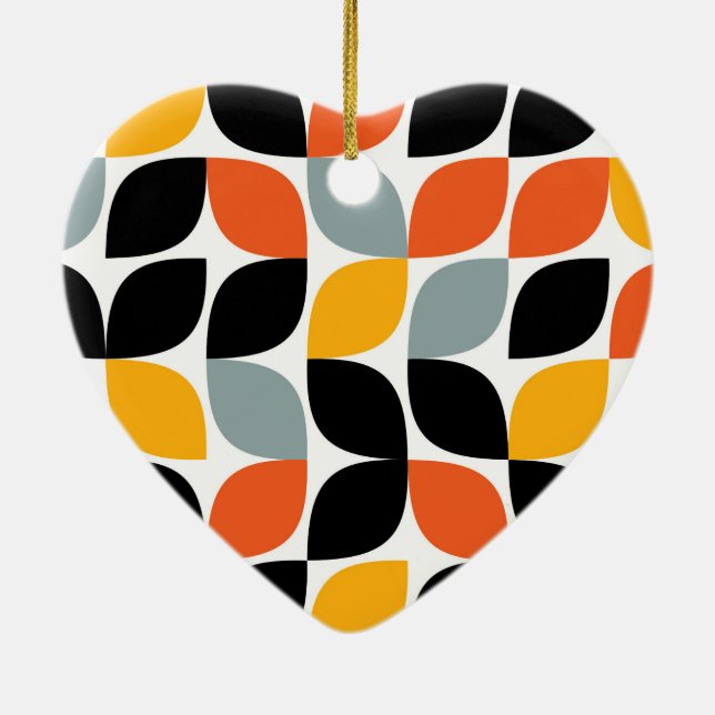 Colourful, unique, trendy, urban leaf concept ceramic ornament (Back)