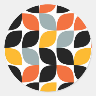 Colourful, unique, trendy, urban leaf concept classic round sticker