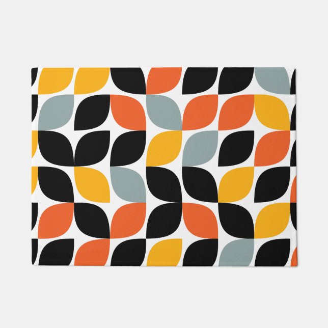 Colourful, unique, trendy, urban leaf concept doormat (Front)