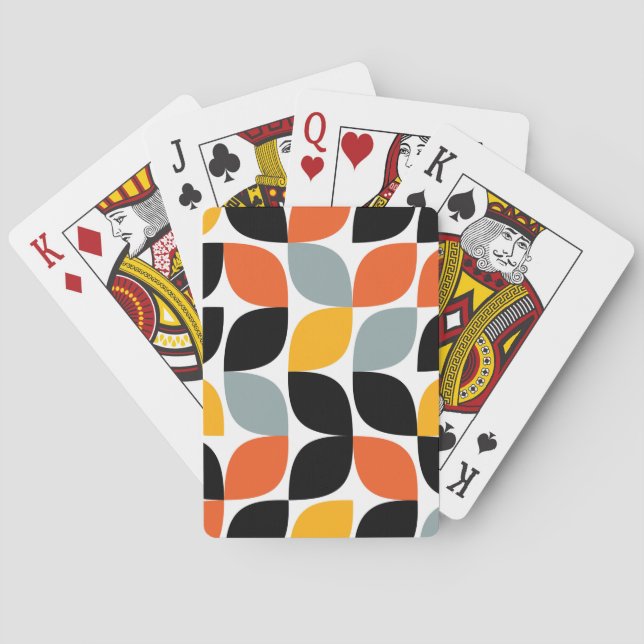 Colourful, unique, trendy, urban leaf concept playing cards (Back)