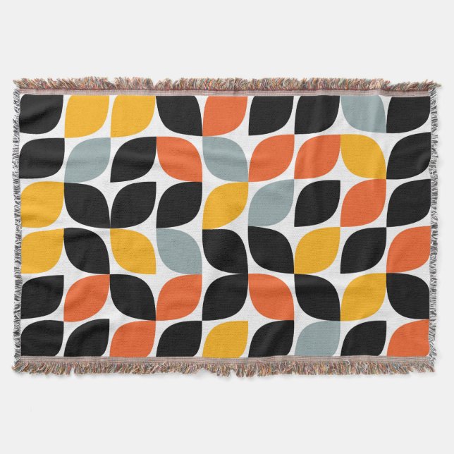 Colourful, unique, trendy, urban leaf concept throw blanket (Front)