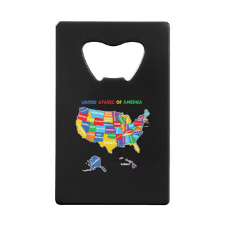 Colourful United states of America Map with states