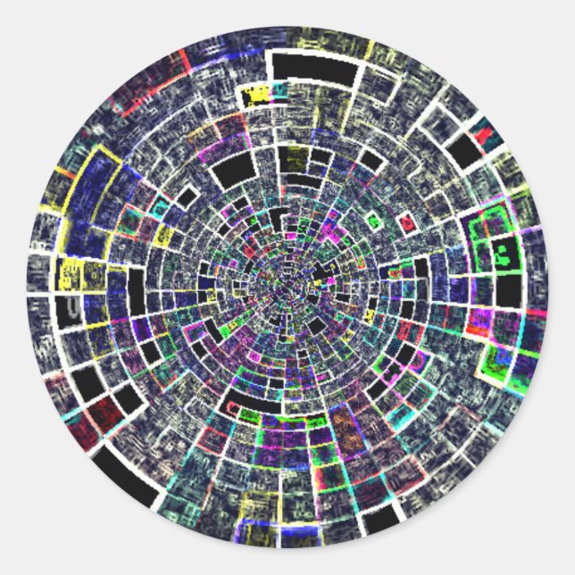 Colourful unusual pattern  classic round sticker (Front)