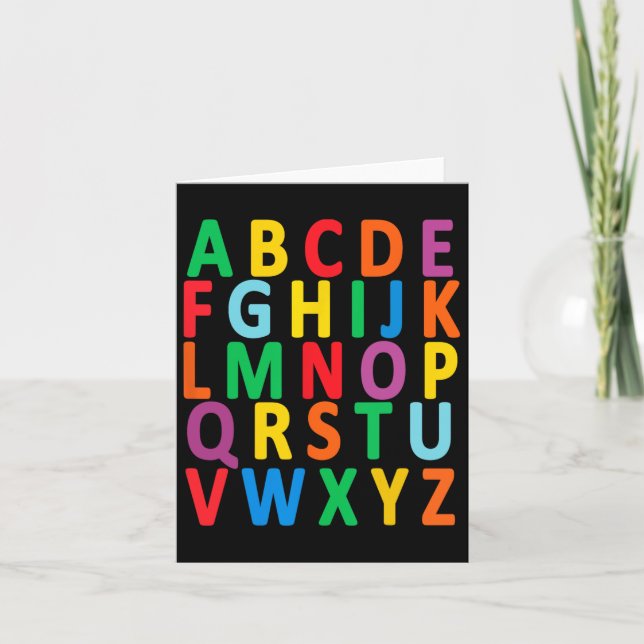 Colourful Uppercase Letters Alphabet Learn Abc Boy Card (Front)