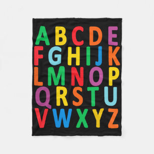 Colourful Uppercase Letters Alphabet Learn Abc Boy Fleece Blanket
