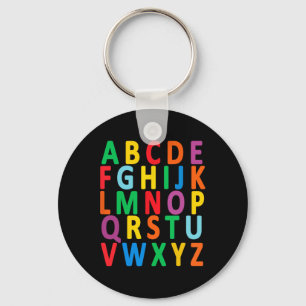 Colourful Uppercase Letters Alphabet Learn Abc Boy Key Ring