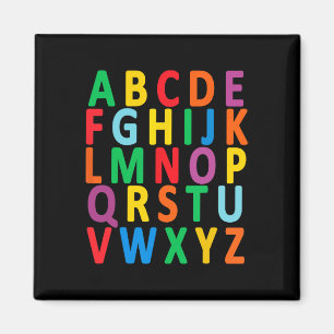Colourful Uppercase Letters Alphabet Learn Abc Boy Magnet