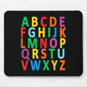 Colourful Uppercase Letters Alphabet Learn Abc Boy Mouse Pad