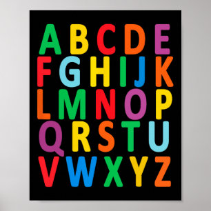Colourful Uppercase Letters Alphabet Learn Abc Boy Poster