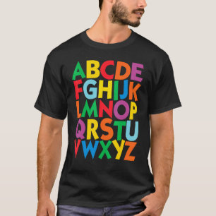 Colourful Uppercase Letters Alphabet Learn Abcs Bo T-Shirt