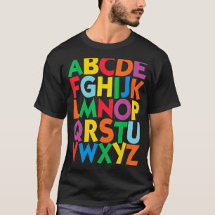 Colourful Uppercase Letters Alphabet Learn Abcs Bo T-Shirt