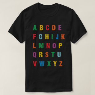 Colourful Uppercase Letters Alphabet learn ABCs bo T-Shirt
