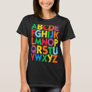 Colourful Uppercase Letters Alphabet Learn Abcs Bo T-Shirt