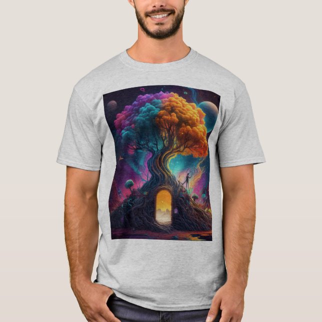 Colourful Upside Down T-Shirt (Front)