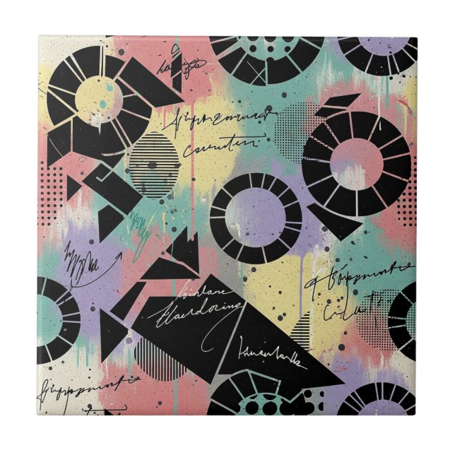 Colourful Urban Graffiti Pattern (10) Ceramic Tile (Front)