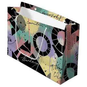 Colourful Urban Graffiti Pattern (10) Large Gift Bag