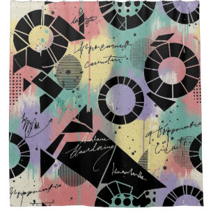 Colourful Urban Graffiti Pattern (10) Shower Curtain