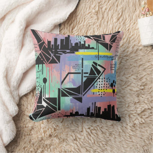 Colourful Urban Graffiti Pattern (11) Cushion