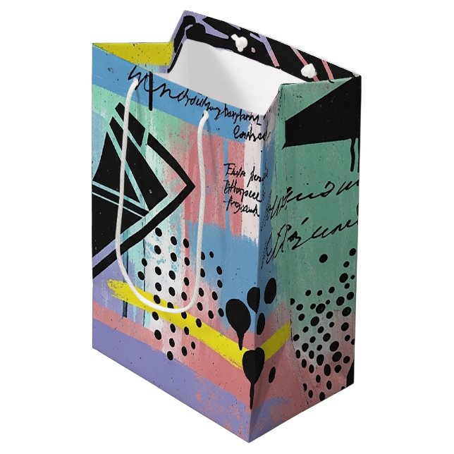 Colourful Urban Graffiti Pattern (11) Medium Gift Bag (Front Angled)