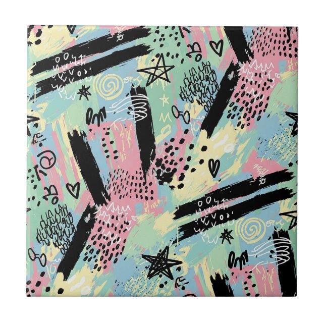 Colourful Urban Graffiti Pattern (12) Ceramic Tile (Front)