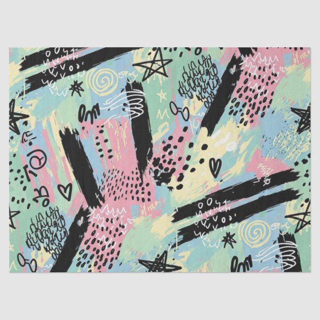 Colourful Urban Graffiti Pattern (12) Tissue Paper (Front)