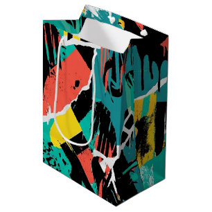 Colourful Urban Graffiti Pattern (13) Medium Gift Bag
