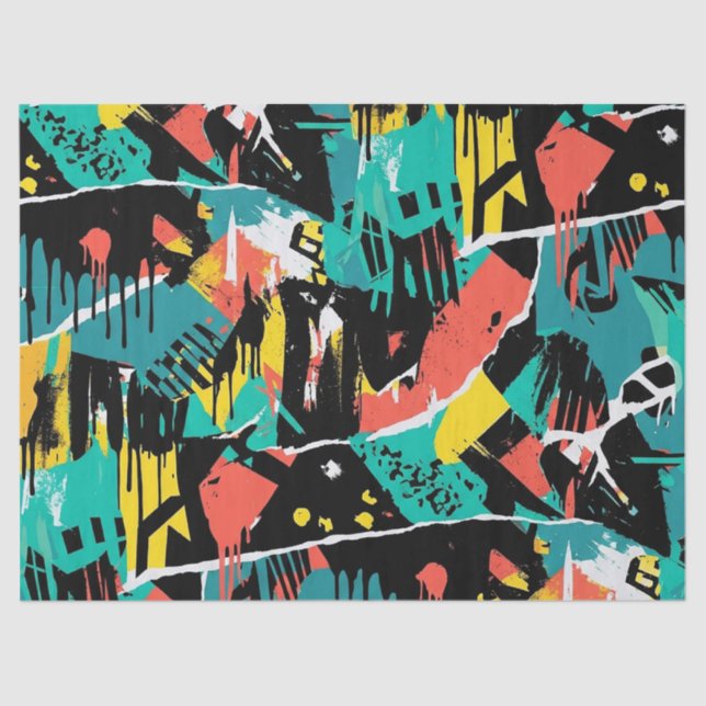 Colourful Urban Graffiti Pattern (13) Tissue Paper (Front)