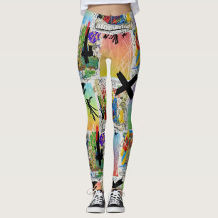 Colourful Urban Graffiti Pattern (14) Leggings