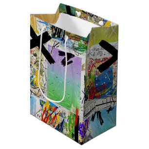 Colourful Urban Graffiti Pattern (14) Medium Gift Bag