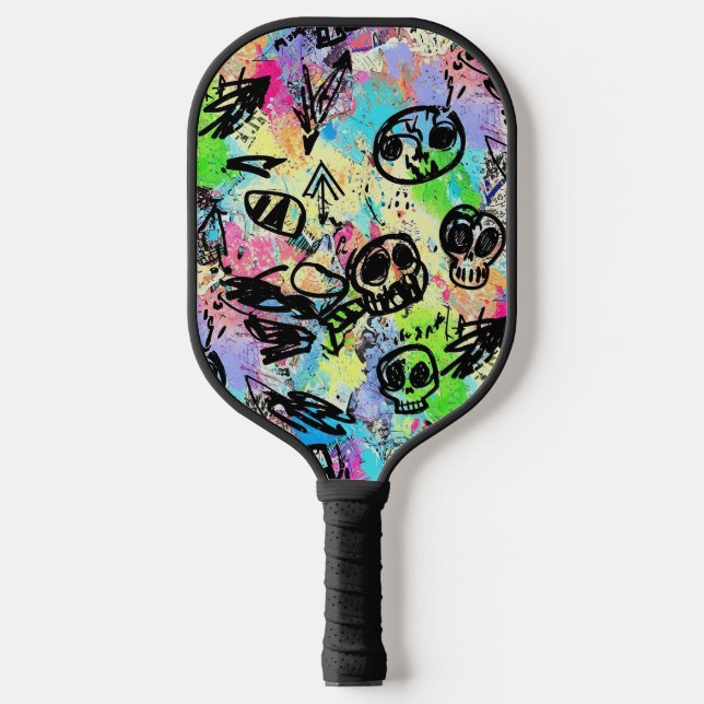 Colourful Urban Graffiti Pattern (1) Pickleball Paddle (Front)
