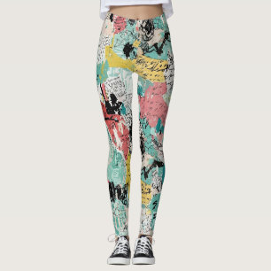 Colourful Urban Graffiti Pattern (2) Leggings