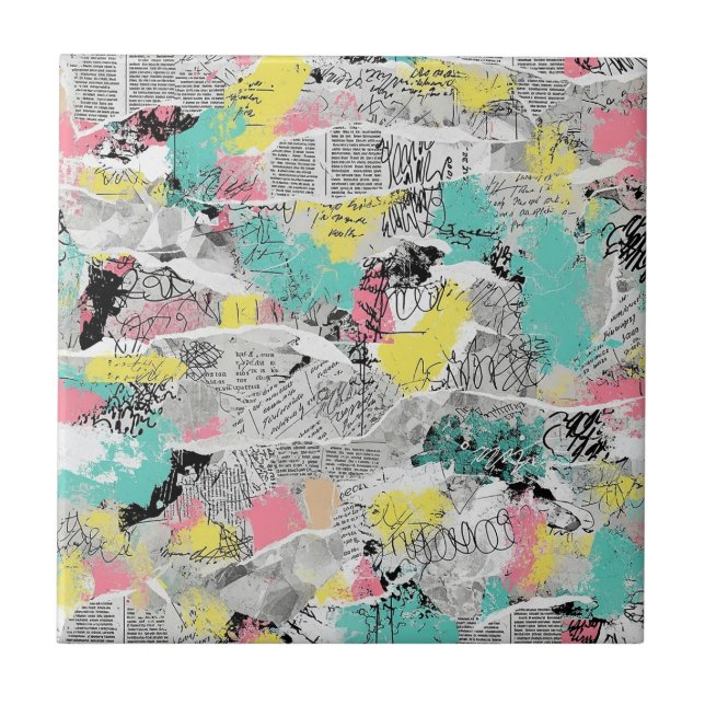 Colourful Urban Graffiti Pattern (3) Ceramic Tile (Front)