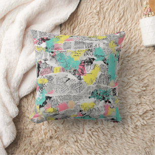 Colourful Urban Graffiti Pattern (3) Cushion