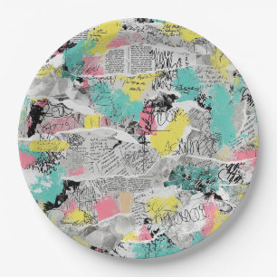 Colourful Urban Graffiti Pattern (3) Paper Plate