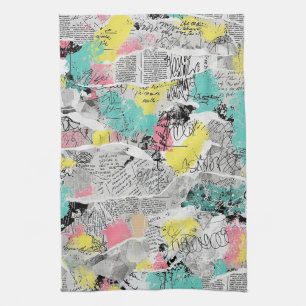 Colourful Urban Graffiti Pattern (3) Tea Towel