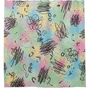 Colourful Urban Graffiti Pattern (4) Shower Curtain