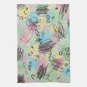 Colourful Urban Graffiti Pattern (4) Tea Towel