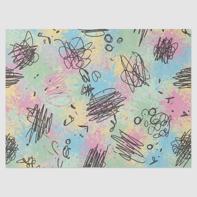 Colourful Urban Graffiti Pattern (4) Tissue Paper (Front)