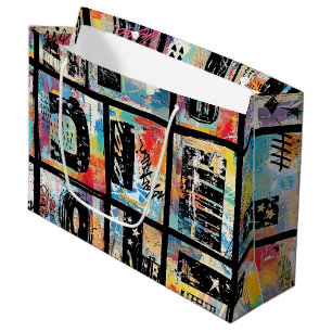 Colourful Urban Graffiti Pattern (5) Large Gift Bag