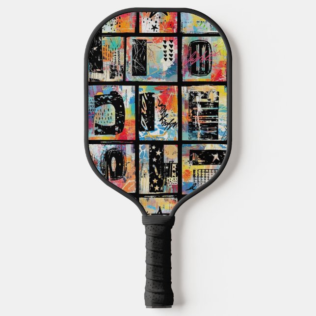Colourful Urban Graffiti Pattern (5) Pickleball Paddle (Front)