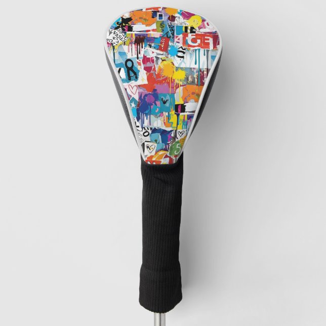 Colourful Urban Graffiti Pattern (8) Golf Head Cover (Front)