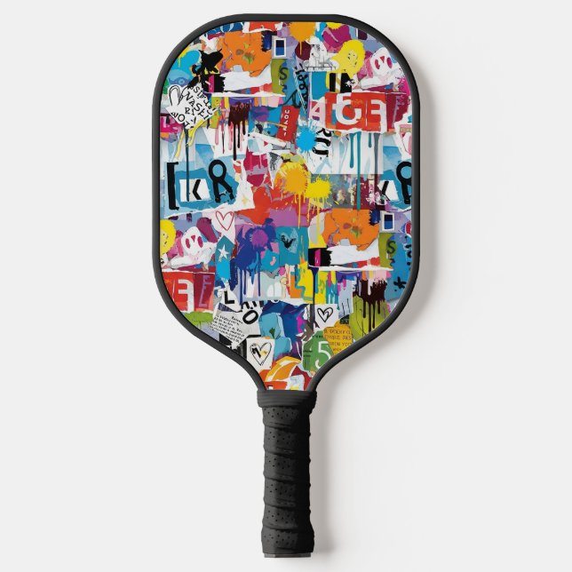 Colourful Urban Graffiti Pattern (8) Pickleball Paddle (Front)