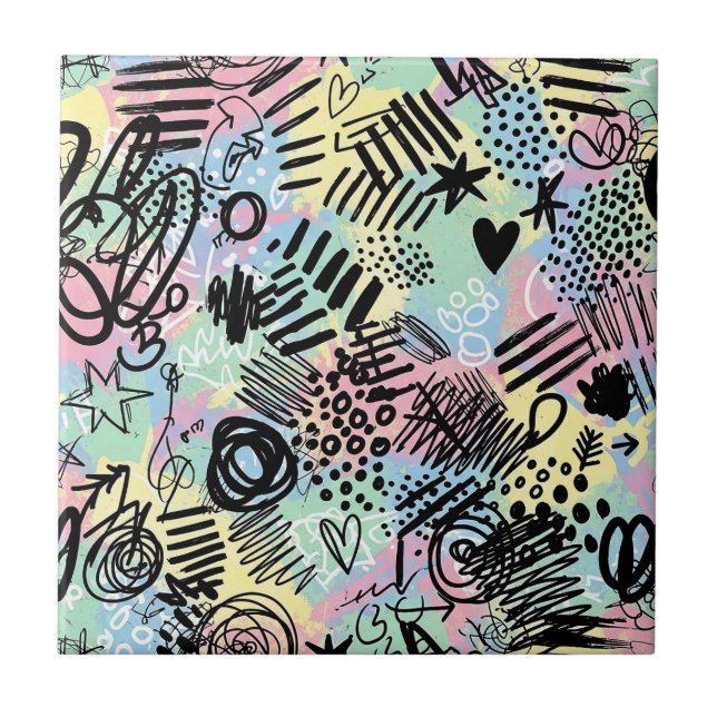 Colourful Urban Graffiti Pattern (9) Ceramic Tile (Front)